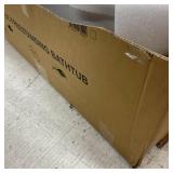 AKDY 54 in. Fiberglass Double Ended Flatbottom Non-Whirlpool Bathtub in Glossy White