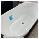 AKDY 54 in. Fiberglass Double Ended Flatbottom Non-Whirlpool Bathtub in Glossy White