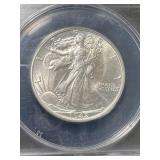 1942 US WALKING LIBERTY HALF DOLLAR ANACS MS65