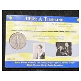 1928 US MERCURY DIME IN INFO. CASE