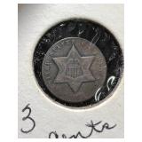 1861 US 3 CENT SILVER