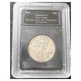 1943 US WALKING LIBERTY HALF DOLLAR SLABBED VG