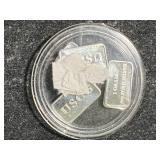 GROUP OF 5 SILVER 1 GRAM BARS .999 FINE EACH