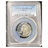 1997-S US PROOF SILVER QUARTER PCGS PR69DCAM