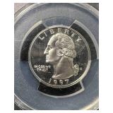 1997-S US PROOF SILVER QUARTER PCGS PR69DCAM