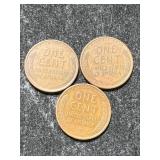 3 US WHEAT CENTS 1942P-D-S