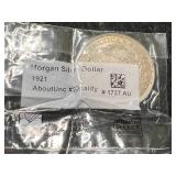 1921 US MORGAN SILVER DOLLAR AU