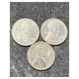 3 US STEEL CENTS 1943P-D-S