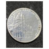 1 TROY OZ .999 FINE SILVER 2018 TOWER BRIDGE ROUND