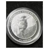 2014 AUSTRALIAN KOOKABURRA 1 TROY OZ .999 FINE SILVER IN AIRTITE