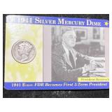 1941 US MERCURY DIME IN INFO. CASE