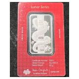 50 GRAMS .999 FINE SILVER 2024 DRAGON BAR CARDED