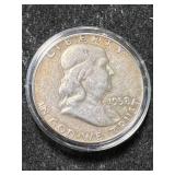 1958-D US FRANKLIN HALF DOLLAR IN AIRTITE