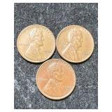 3 US WHEAT CENTS 1944P-D-S