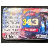 1 TROY OZ .999 FINE SILVER 9/11 BAR IN CARD