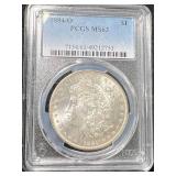 1884-O US MORGAN SILVER DOLLAR PCGS MS63