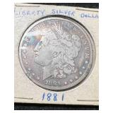 1881 US MORGAN SILVER DOLLAR