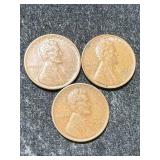3 US WHEAT CENTS 1945P-D-S