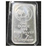 1 TROY OZ .999 FINE SILVER SILVERTOWNE BAR
