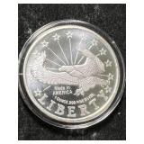 1 TROY OZ .999 FINE SILVER LIBERTY ROUND IN AIRTITE