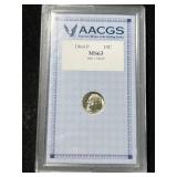 1964 US ROOSEVELT DIME AACGS MS63