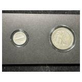 1945 AMERICAS MOST BEAUTIFUL SILVER COINS 2 COIN SET