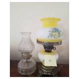 Vintage Electric Lamp and Oil Lamp