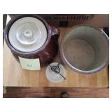 Bean Pot, Small Crock -asis and Covered Cheese Crock