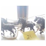 Cast Iron Team of Clydesdales and Beer Wagon