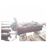 Cast Iron Team of Clydesdales and Beer Wagon