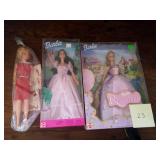 3 Barbies -2 in Original Box
