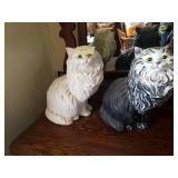 2- Large 14" Ceramic Cats