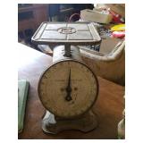 2- Vintage Scales and Ceramic Chicken