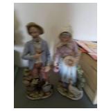 New Teapot in Box and 2 14" Figures