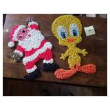 2-Vintage Popcorn Wall Hangings