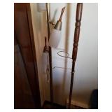 Vintage Pole Lamp and Pole Plant Holder