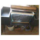Fish Tank with Stand and Supplies. 35.5" x 48" x 18.5"