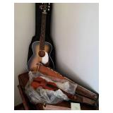 Vintage Violin, Guitar and Wood Flute