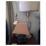 2- Princess House Crystal Lamps and Vintage Cabin Light