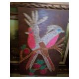 Vintage Oil 20" x 24", Handcrafted Bird Picture and Other