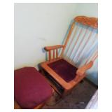 Oak Platform Rocker with Stool