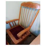 Oak Platform Rocker with Stool