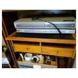 Small Desk and CD,DVD,VHS Magnavox Player
