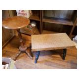 Footstool and Wood Plant Stand