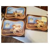 3- Wood Wagon Piece Models- New-