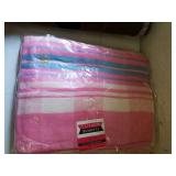 Vintage Crazy Quilt Throw and 2 Vintage Cannon Blankets