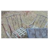 Square Glass Top Metal Patio Set. Table with 5 Chairs