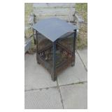 Wood Bench and Chair with Metal Fire Pit