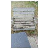 Wood Bench and Chair with Metal Fire Pit