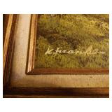 Vintage Oil 20" x 24", Handcrafted Bird Picture and Other